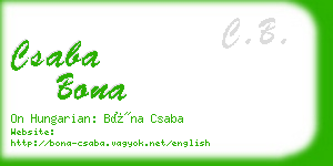 csaba bona business card